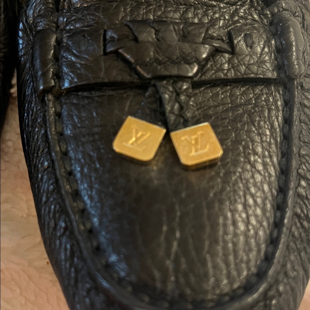 Louis Vuitton Black Textured Gloria Flats - Picture 3 of 7